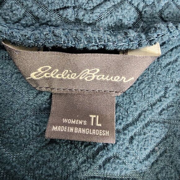 Eddie Bauer Women Sweatshirt Size TL Quest Fleece Funnel Neck Pullover Thumbhole - Picture 8 of 10